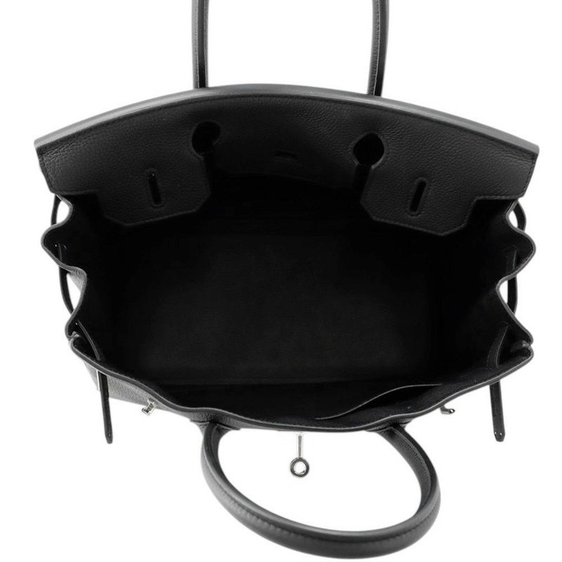 エルメス バーキン30 ブラック/シルバー金具 トゴ U刻印 HERMES Birkin ハンドバッグ 黒