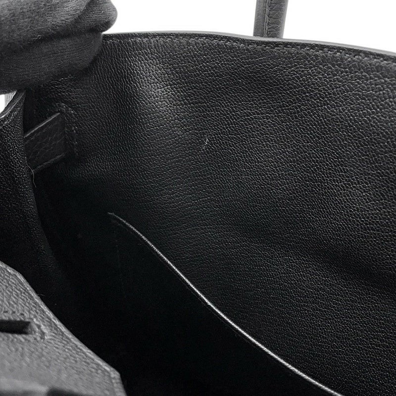 エルメス バーキン30 ブラック/シルバー金具 トゴ U刻印 HERMES Birkin ハンドバッグ 黒