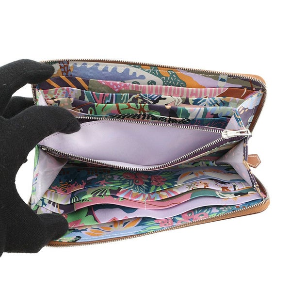 エルメス 長財布 アザップロング シルクイン ゴールド/シルバー金具 エプソン K刻印