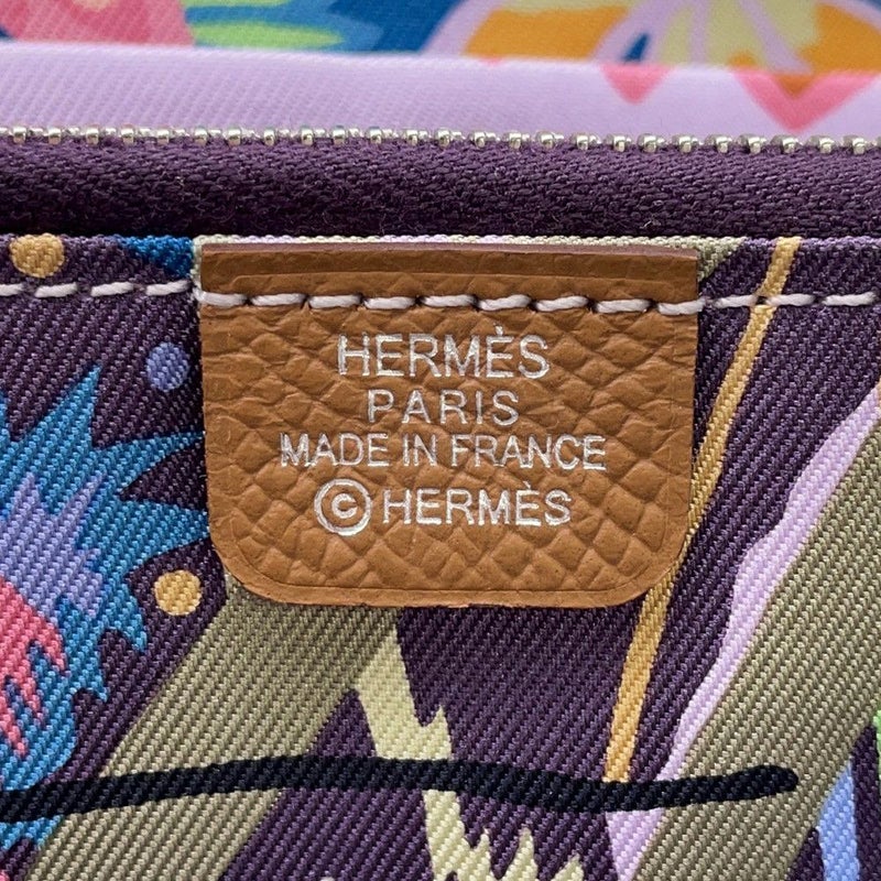 エルメス 長財布 アザップロング シルクイン ゴールド/シルバー金具 エプソン K刻印