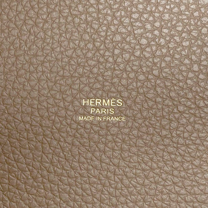 エルメス ハンドバッグ ピコタンロックMM エトゥープ/ゴールド金具 トリヨンクレマンス W刻印