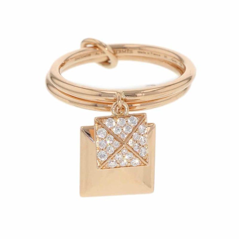 エルメス リング エルメス・クルー・ドゥ・H 2タッセル ダイヤ 24P 計0.15ct K18PG リングサイズ50 HERMES 指輪