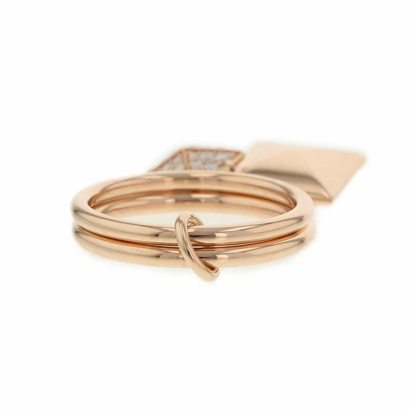 エルメス リング エルメス・クルー・ドゥ・H 2タッセル ダイヤ 24P 計0.15ct K18PG リングサイズ50 HERMES 指輪