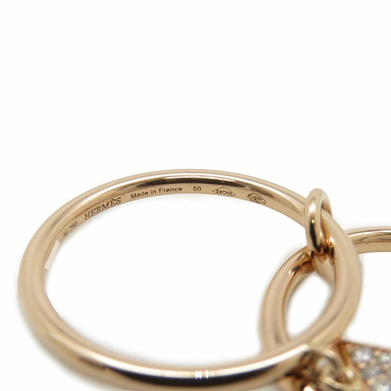 エルメス リング エルメス・クルー・ドゥ・H 2タッセル ダイヤ 24P 計0.15ct K18PG リングサイズ50 HERMES 指輪