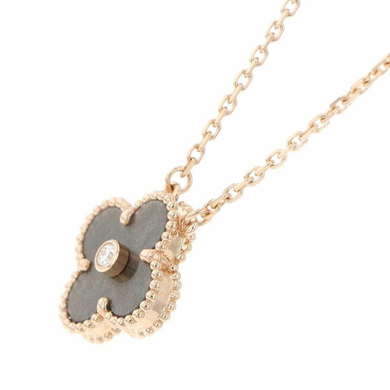 ヴァンクリーフ&アーペル ネックレス ヴィンテージアルハンブラ ダイヤ シルバーオブシディアン 2023年ホリデー