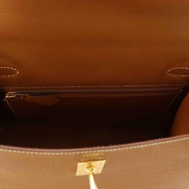 エルメス ハンドバッグ ケリー25 外縫い ゴールド/ゴールド金具 エプソン W刻印 2wayショルダー