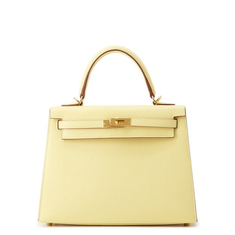 エルメス ハンドバッグ ケリー25 外縫い ジョーヌプッサン/ゴールド金具 エプソン Z刻印 ２wayショルダー