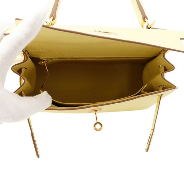 エルメス ハンドバッグ ケリー25 外縫い ジョーヌプッサン/ゴールド金具 エプソン Z刻印 ２wayショルダー