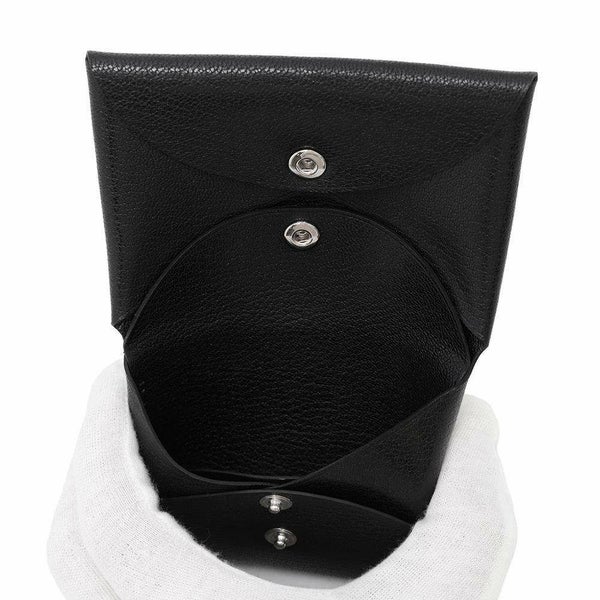 エルメス コインケース カルヴィ デュオ ブラック/シルバー金具 シェブルシャムキラ B刻印 黒