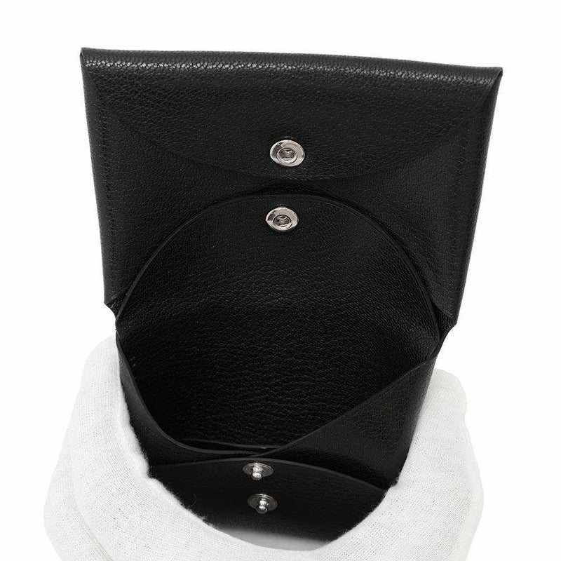 エルメス コインケース カルヴィ デュオ ブラック/シルバー金具 シェブルシャムキラ B刻印 黒