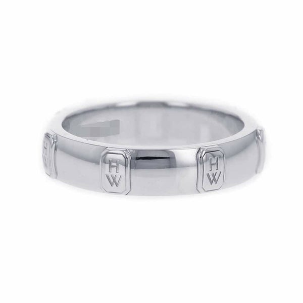 ハリーウィンストン リング HWロゴ バンドリング ダイヤモンド K18WGホワイトゴールド サイズ約12号 指輪