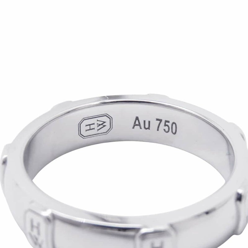 ハリーウィンストン リング HWロゴ バンドリング ダイヤモンド K18WGホワイトゴールド サイズ約12号 指輪