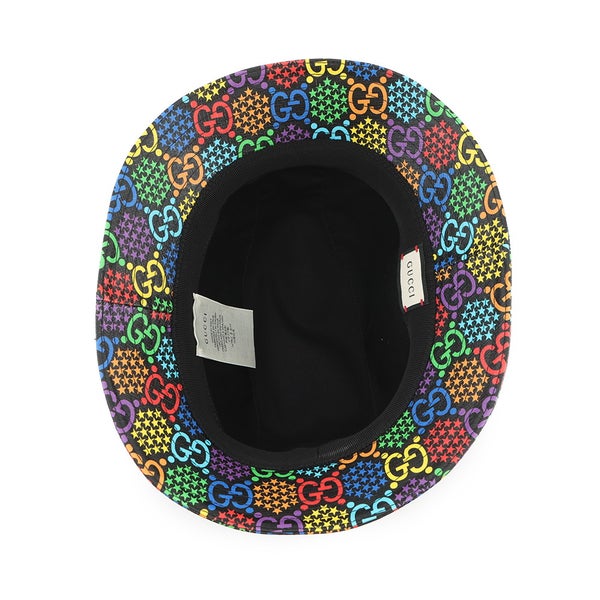 グッチ ハット GGサイケデリック フェドラハット サイズL 604781 GUCCI 帽子 黒