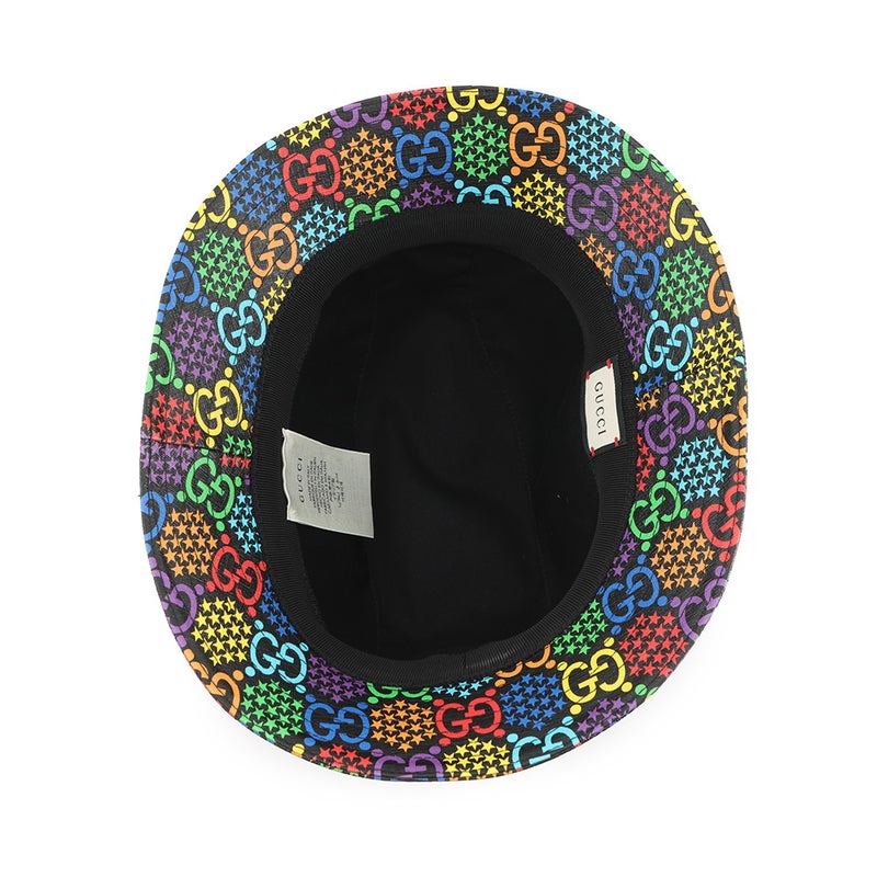 グッチ ハット GGサイケデリック フェドラハット サイズL 604781 GUCCI 帽子 黒
