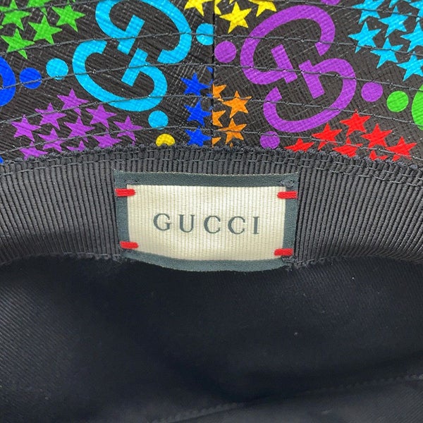 グッチ ハット GGサイケデリック フェドラハット サイズL 604781 GUCCI 帽子 黒