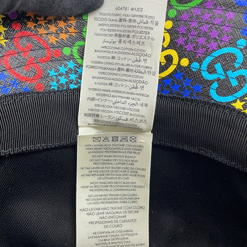 グッチ ハット GGサイケデリック フェドラハット サイズL 604781 GUCCI 帽子 黒