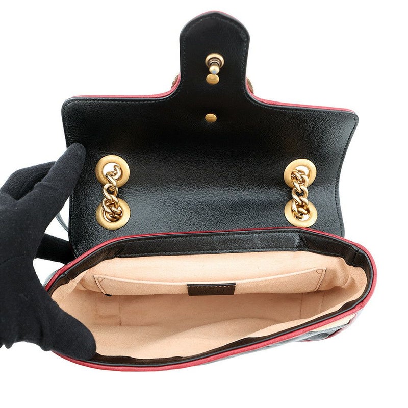 グッチ チェーンショルダーバッグ GGマーモント キルティング レザー スモール 446744 GUCCI バッグ 2way ミニバッグ