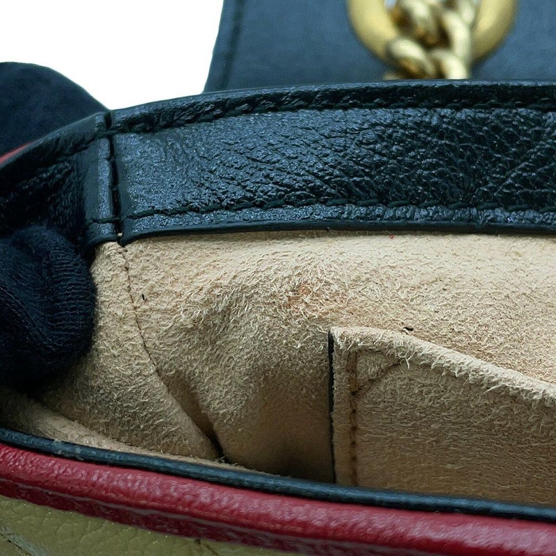 グッチ チェーンショルダーバッグ GGマーモント キルティング レザー スモール 446744 GUCCI バッグ 2way ミニバッグ