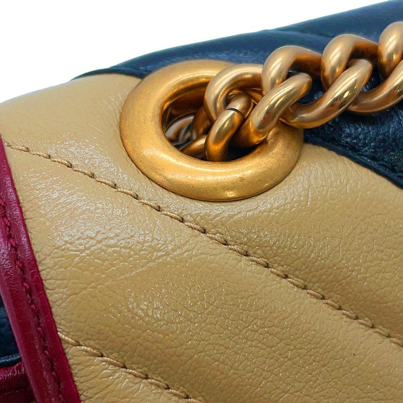 グッチ チェーンショルダーバッグ GGマーモント キルティング レザー スモール 446744 GUCCI バッグ 2way ミニバッグ