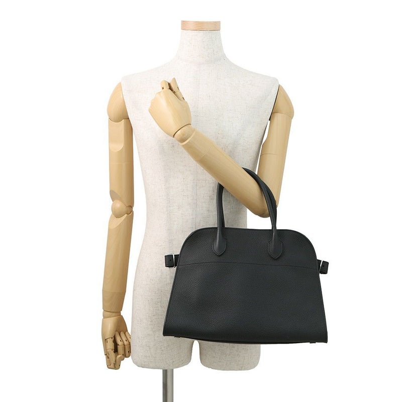 ザ ロウ ハンドバッグ ソフトマルゴー12 レザー W1586 THE ROW 2way 黒