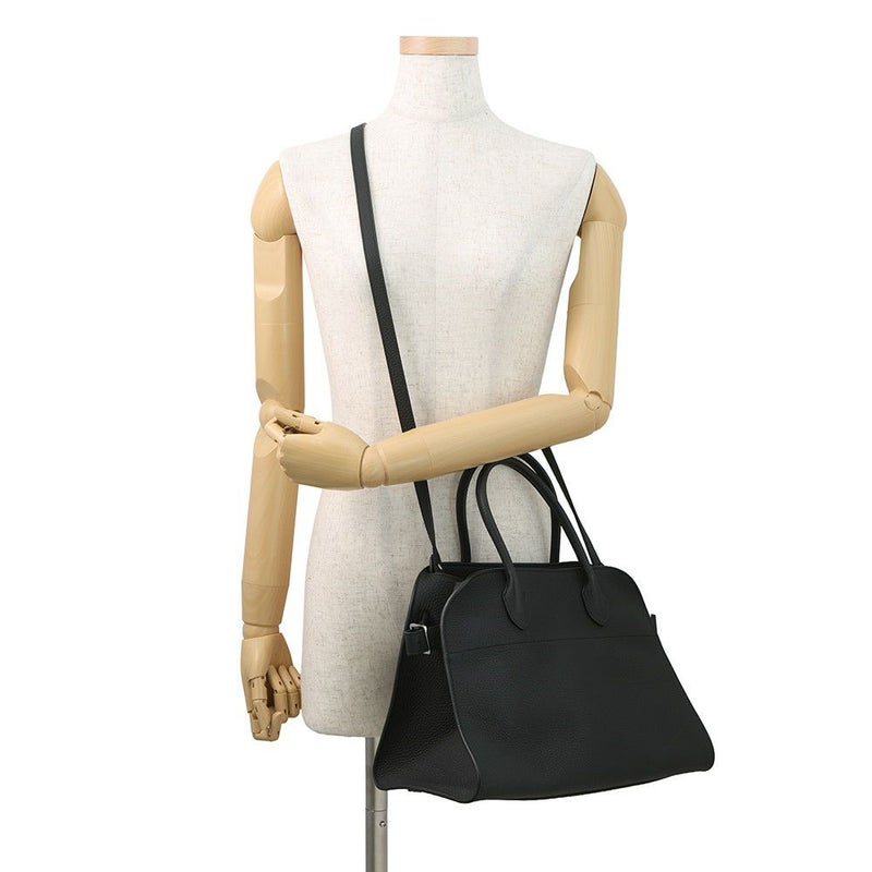 ザ ロウ ハンドバッグ ソフトマルゴー12 レザー W1586 THE ROW 2way 黒