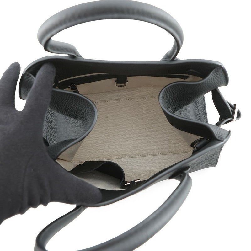 ザ ロウ ハンドバッグ ソフトマルゴー12 レザー W1586 THE ROW 2way 黒