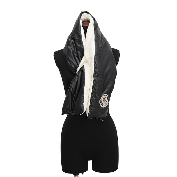 モンクレール マフラー SCIARPA ナイロン E20930000900 MONCLER 黒 白