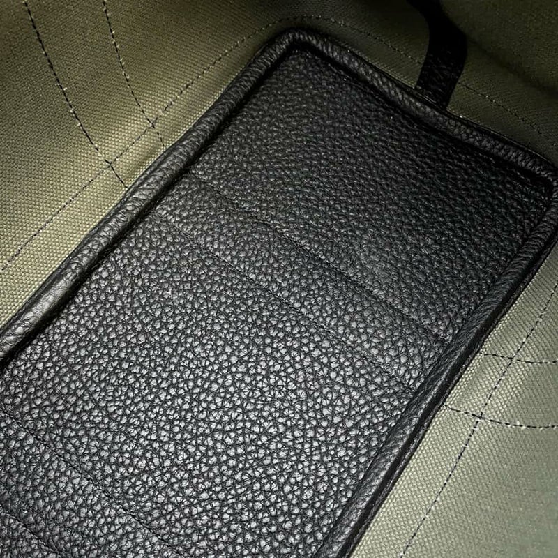 エルメス トートバッグ ガーデンパーティTPM カーキ/ブラック/シルバー金具 トワルミリタリー/ネゴンダ B刻印