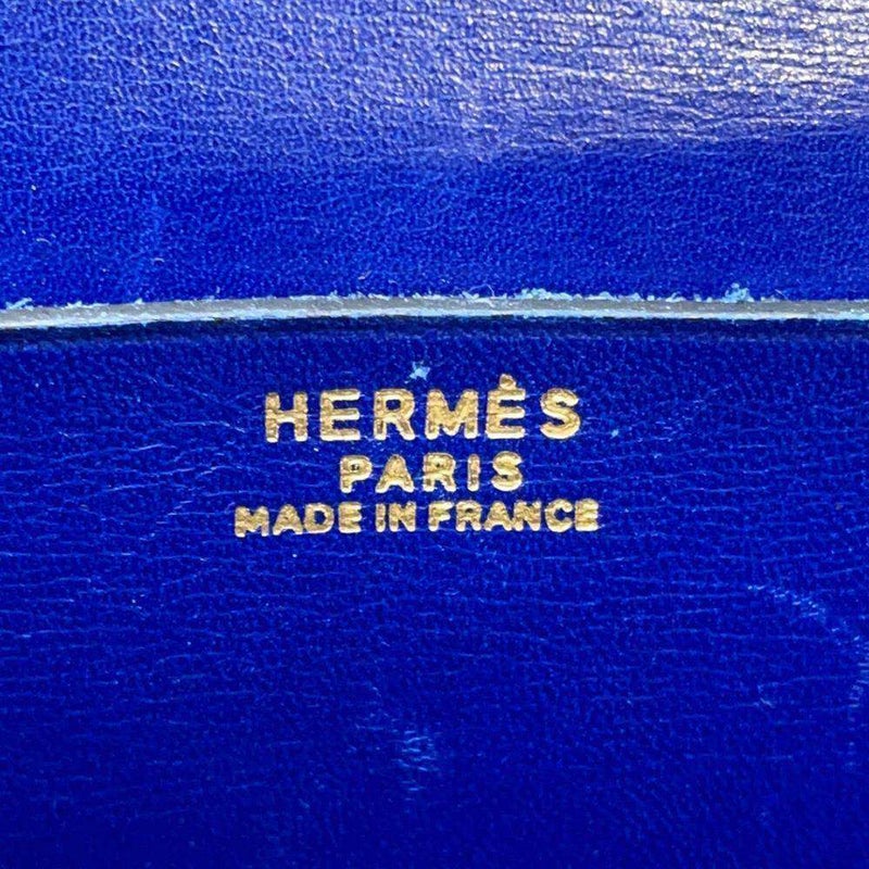 エルメス ショルダーバッグ バルドゴルフ ブルー/ゴールド金具 レザー 〇V刻印 HERMES バッグ