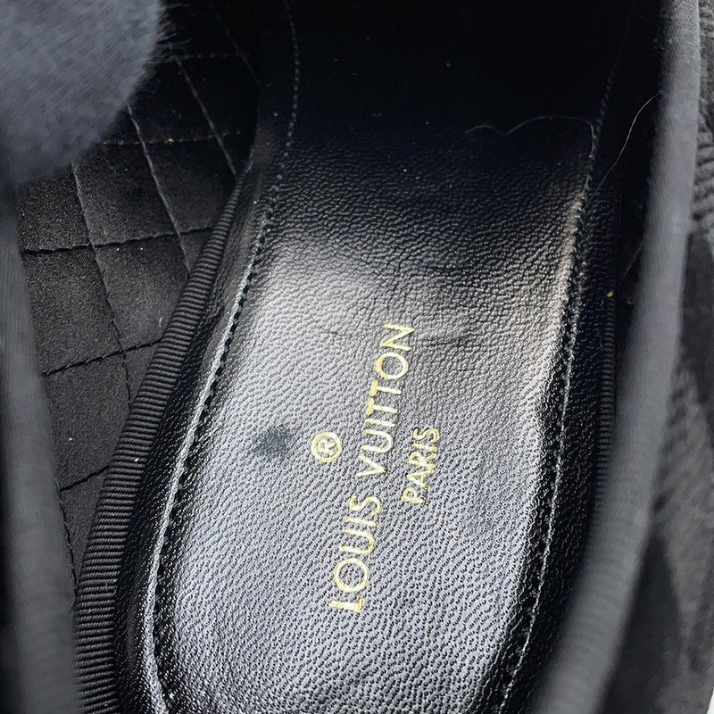 ルイヴィトン ローファー オートゥイユライン・ダミエ 刺繍ロゴ メンズサイズ8L LOUIS VUITTON 靴 黒 ブラック セール品