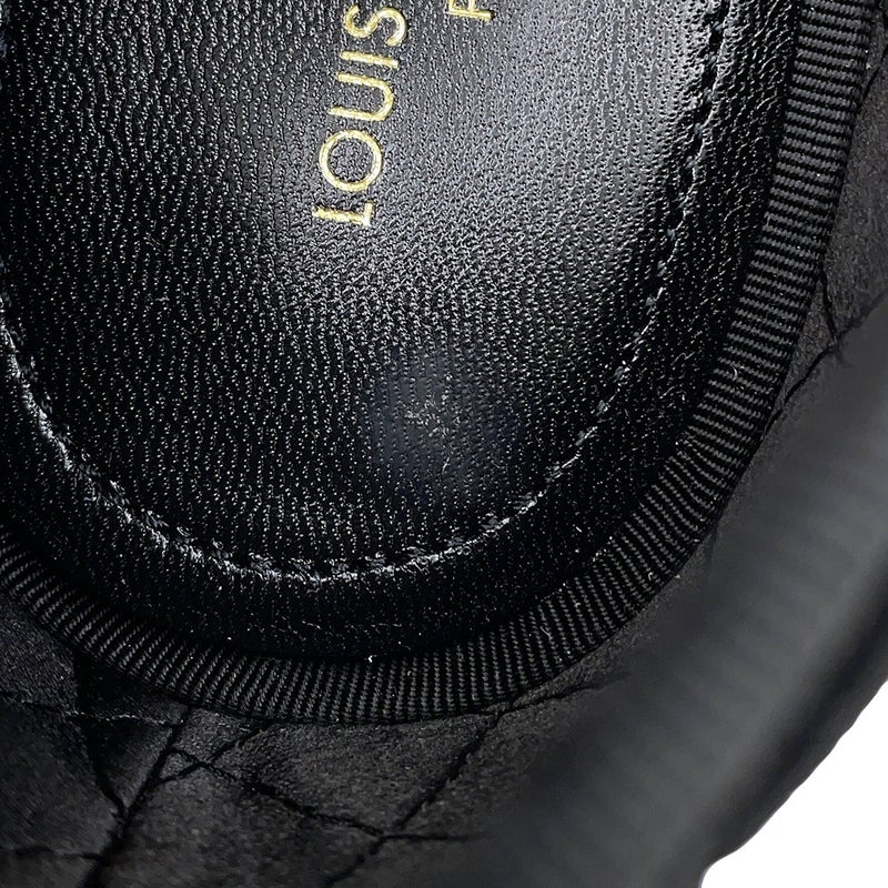 ルイヴィトン ローファー オートゥイユライン・ダミエ 刺繍ロゴ メンズサイズ8L LOUIS VUITTON 靴 黒 ブラック セール品