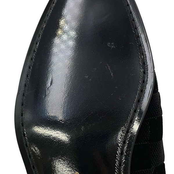 ルイヴィトン ローファー オートゥイユライン・ダミエ 刺繍ロゴ メンズサイズ8L LOUIS VUITTON 靴 黒 ブラック セール品