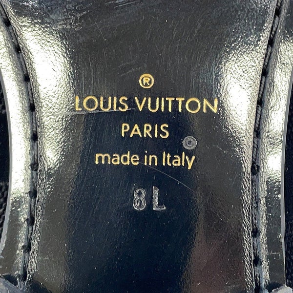 ルイヴィトン ローファー オートゥイユライン・ダミエ 刺繍ロゴ メンズサイズ8L LOUIS VUITTON 靴 黒 ブラック セール品