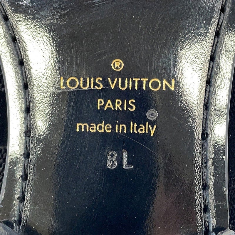 ルイヴィトン ローファー オートゥイユライン・ダミエ 刺繍ロゴ メンズサイズ8L LOUIS VUITTON 靴 黒 ブラック セール品