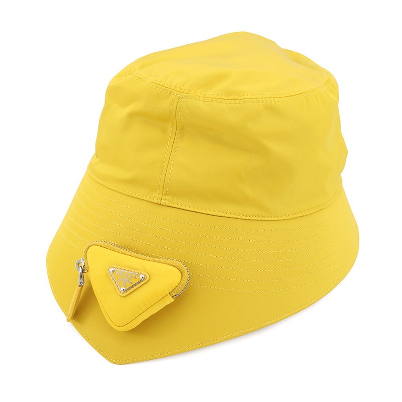 プラダ ハット Re-Nylon トライアングルロゴ ミニポーチ付 バケットハット サイズL 2HC282 PRADA 帽子