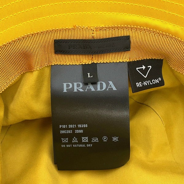 プラダ ハット Re-Nylon トライアングルロゴ ミニポーチ付 バケットハット サイズL 2HC282 PRADA 帽子