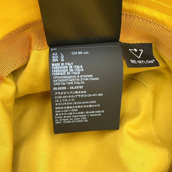プラダ ハット Re-Nylon トライアングルロゴ ミニポーチ付 バケットハット サイズL 2HC282 PRADA 帽子