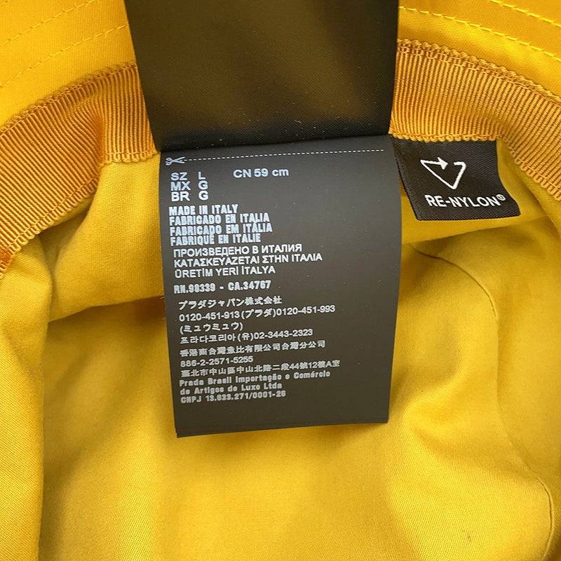 プラダ ハット Re-Nylon トライアングルロゴ ミニポーチ付 バケットハット サイズL 2HC282 PRADA 帽子