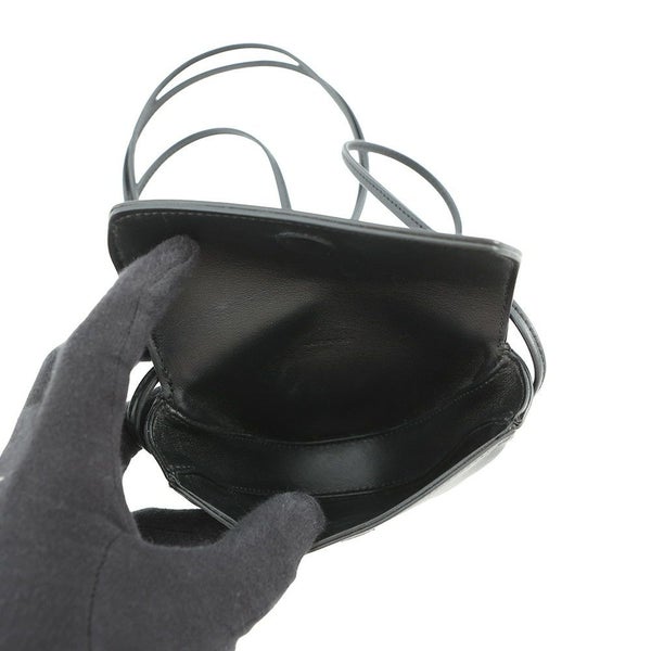 セリーヌ ショルダーバッグ ミニ トライアングル ロゴ レザー 10I193DMO CELINE ポシェット 黒