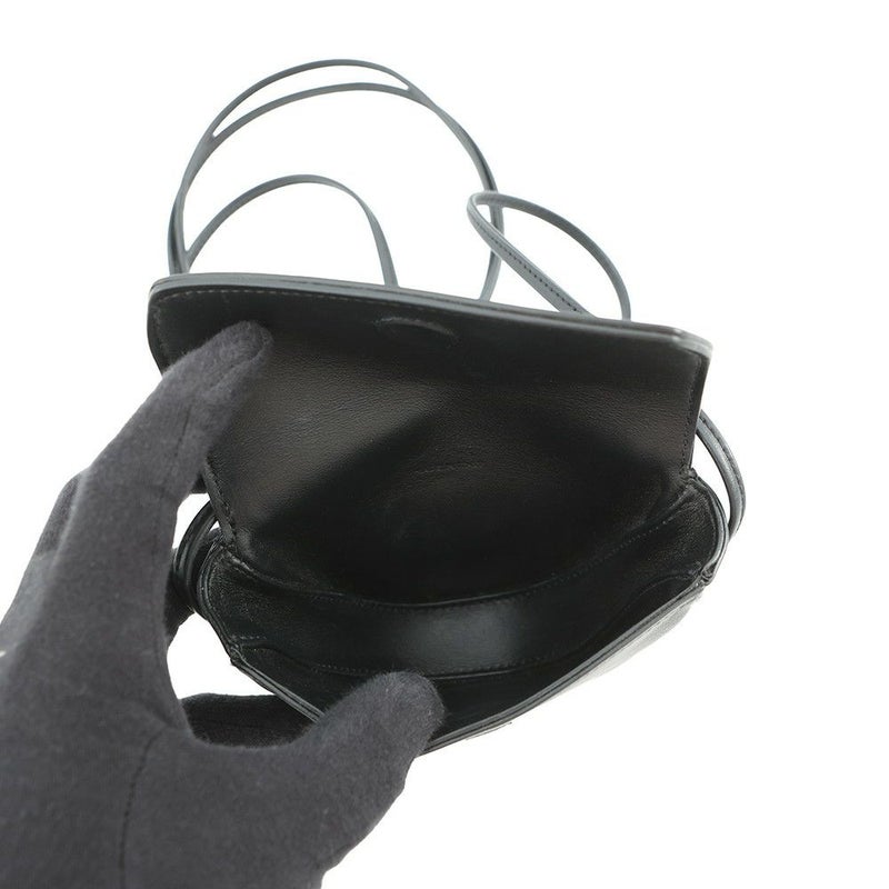 セリーヌ ショルダーバッグ ミニ トライアングル ロゴ レザー 10I193DMO CELINE ポシェット 黒