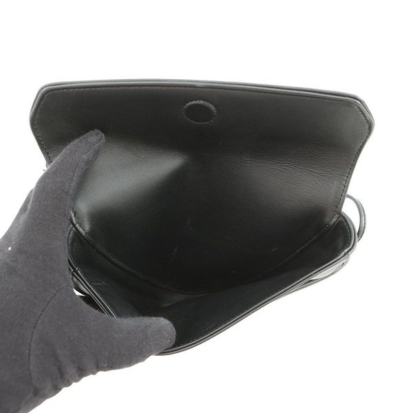 セリーヌ ショルダーバッグ トライアングル ロゴ レザー 19590 CELINE ポシェット 黒