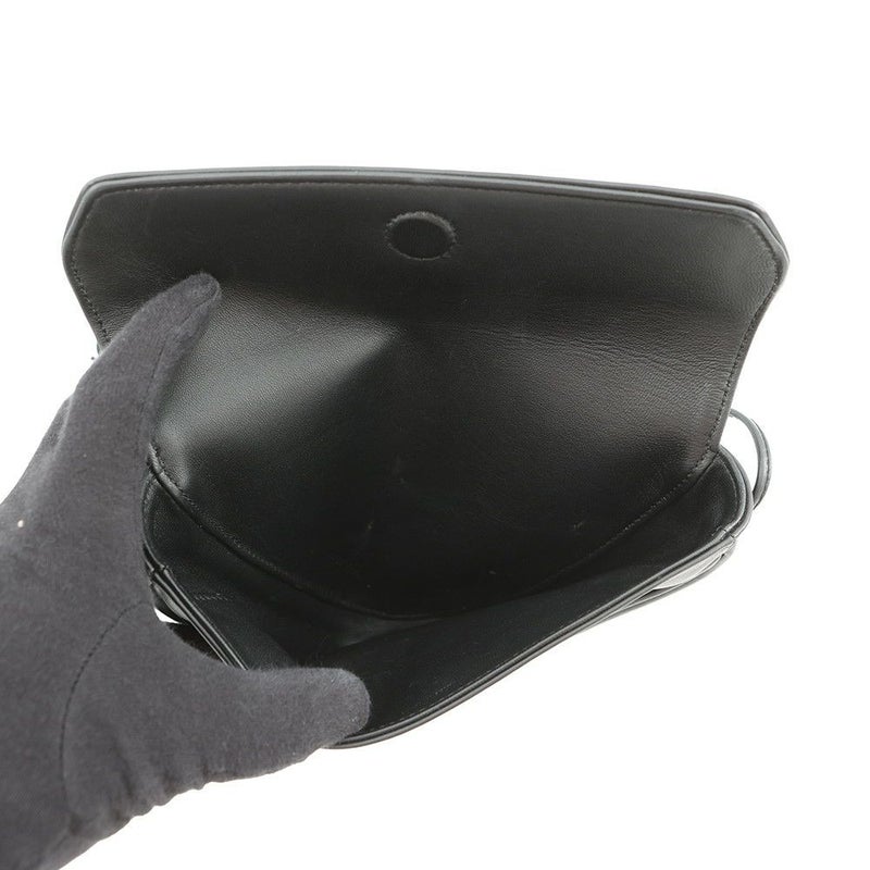 セリーヌ ショルダーバッグ トライアングル ロゴ レザー 19590 CELINE ポシェット 黒