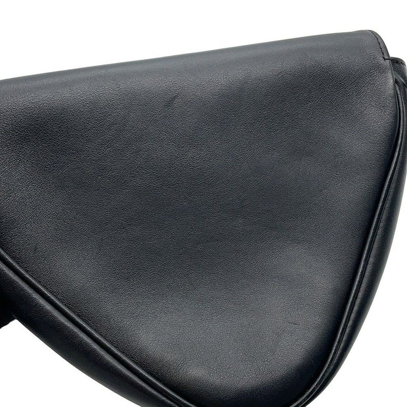 セリーヌ ショルダーバッグ トライアングル ロゴ レザー 19590 CELINE ポシェット 黒