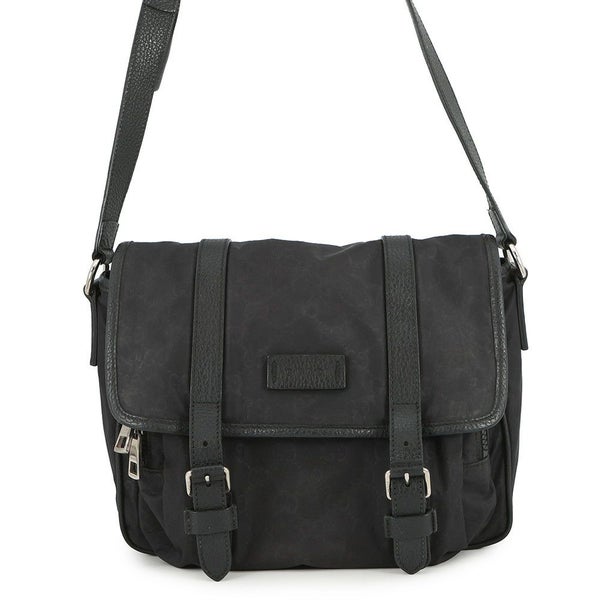 グッチ ショルダーバッグ GGナイロン/レザー メッセンジャーバッグ 510335 GUCCI バッグ 黒 アウトレット品