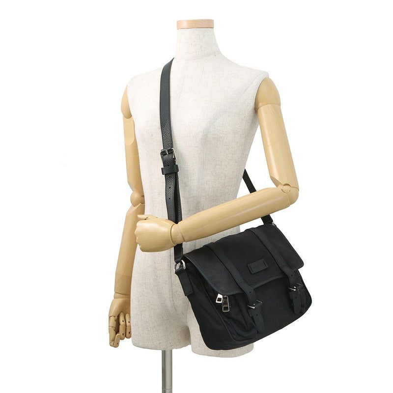 グッチ ショルダーバッグ GGナイロン/レザー メッセンジャーバッグ 510335 GUCCI バッグ 黒 アウトレット品