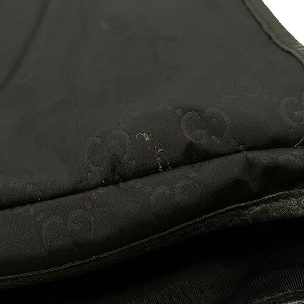 グッチ ショルダーバッグ GGナイロン/レザー メッセンジャーバッグ 510335 GUCCI バッグ 黒 アウトレット品