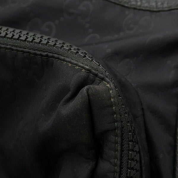 グッチ ショルダーバッグ GGナイロン/レザー メッセンジャーバッグ 510335 GUCCI バッグ 黒 アウトレット品