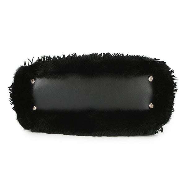 フェンディ ハンドバッグ ピーカブー ミニ  ファー/レザー 8BN244 FENDI 2wayショルダーバッグ 黒