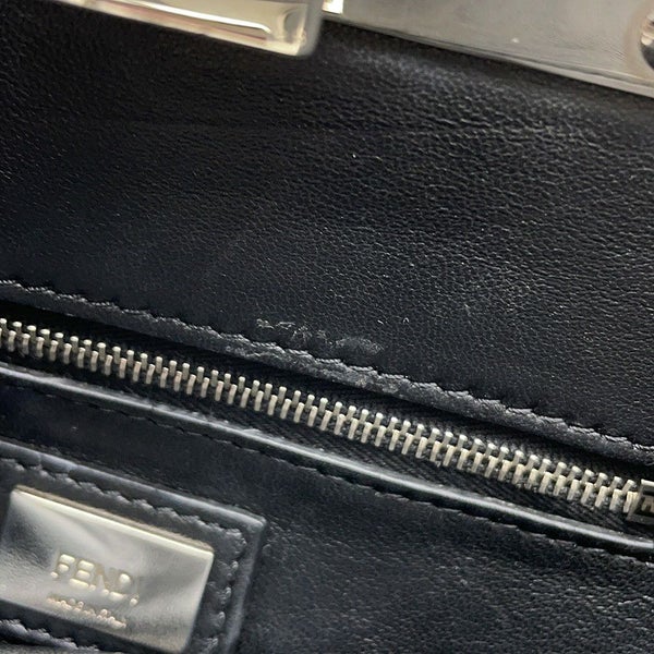 フェンディ ハンドバッグ ピーカブー ミニ  ファー/レザー 8BN244 FENDI 2wayショルダーバッグ 黒