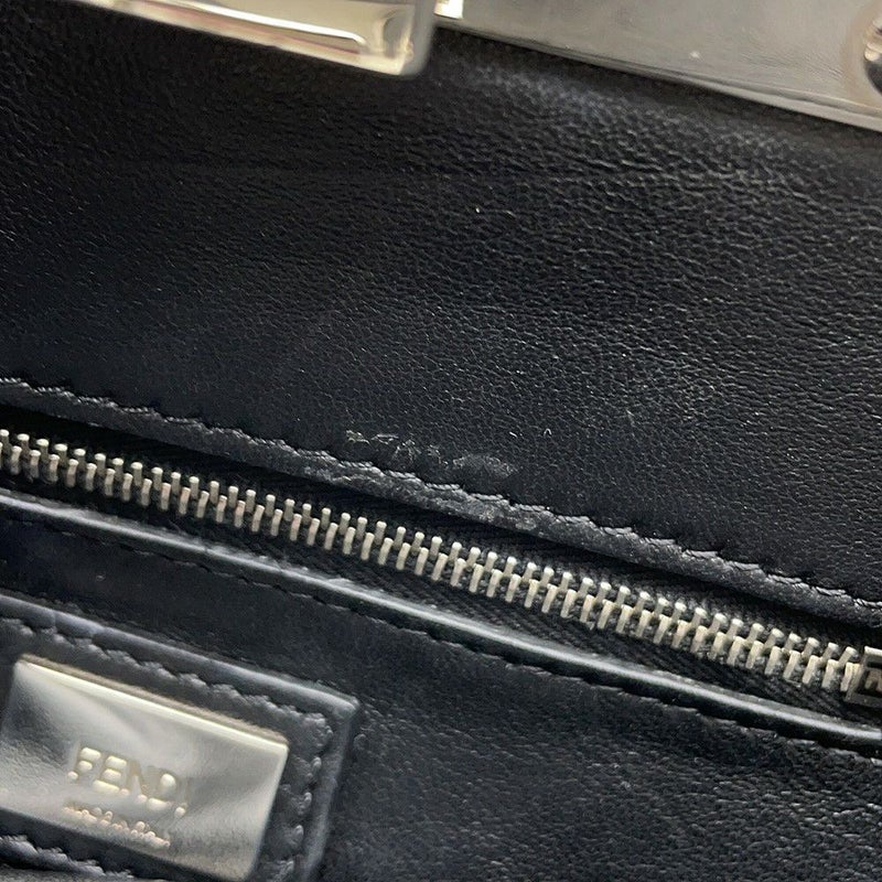 フェンディ ハンドバッグ ピーカブー ミニ  ファー/レザー 8BN244 FENDI 2wayショルダーバッグ 黒